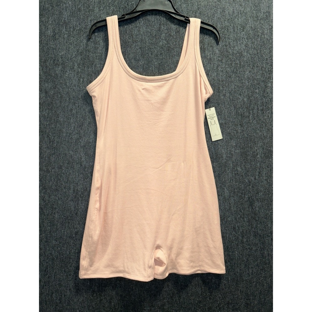 No Boundaries Rib Onesie Women XXL 20 Pale Flamingo Scoop Neck Bodysuit Summer